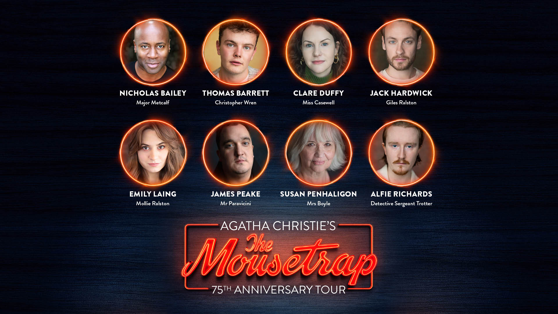 NEWS: Principal Cast Confirmed for 75th Anniversary Tour of Agatha Christie’s ‘The Mousetrap’